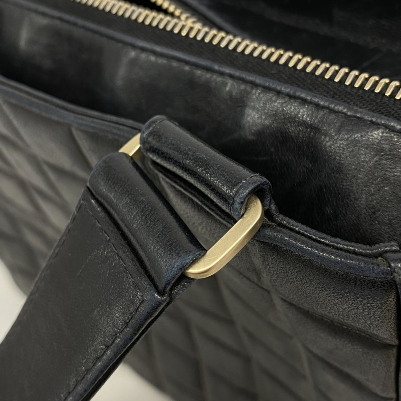 【6hf6258】シャネル トートバッグ チョコバー ラムスキン ブラック ゴールド金具【中古】レディース