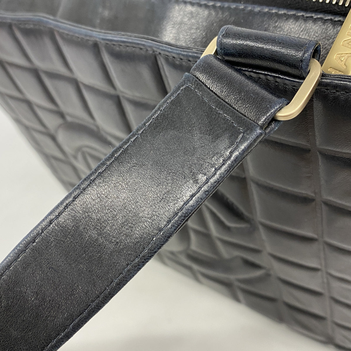 【6hf6258】シャネル トートバッグ チョコバー ラムスキン ブラック ゴールド金具【中古】レディース