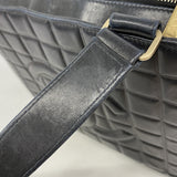 【6hf6258】シャネル トートバッグ チョコバー ラムスキン ブラック ゴールド金具【中古】レディース