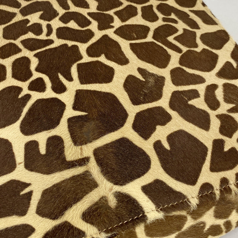 【6hf6259】フェンディ トートバッグ アニマル ハラコ ブラウン シルバー金具【中古】レディース