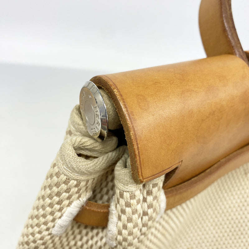 【6hf6270】エルメス ハンドバッグ エールバッグPM トワルGM ナチュラル シルバー金具 □G刻印【中古】レディース