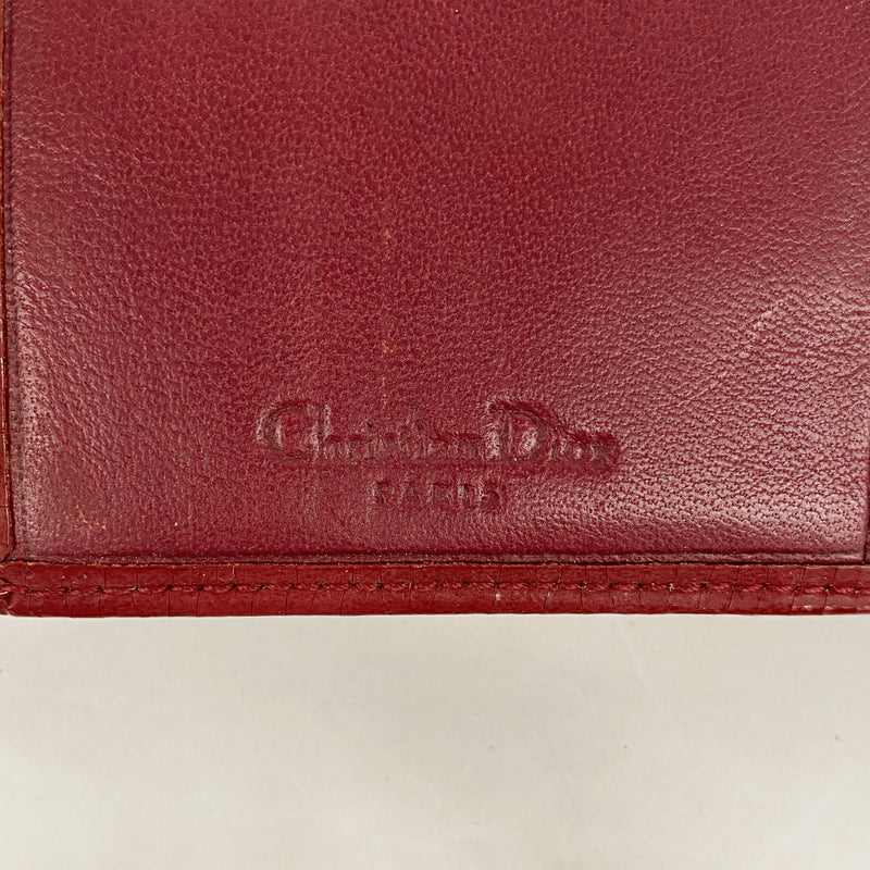 【6hf6273】クリスチャンディオール 財布 トロッター PVC ボルドー ゴールド金具【中古】レディース