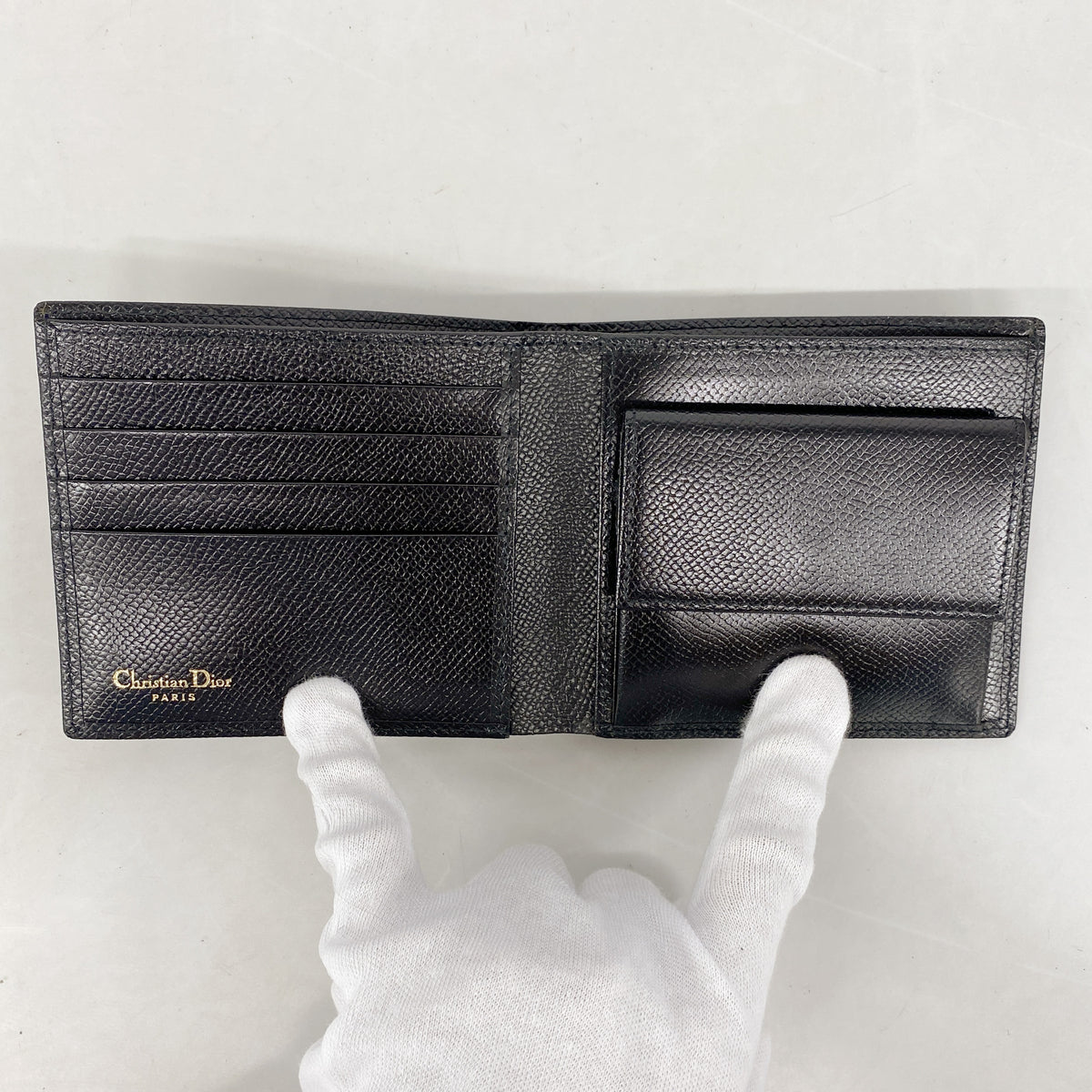 【6hf6274】クリスチャンディオール 財布 PVC ブラック ゴールド金具【中古】メンズ
