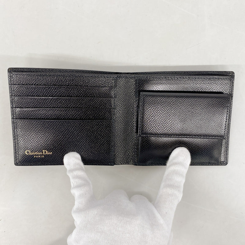 【6hf6274】クリスチャンディオール 財布 PVC ブラック ゴールド金具【中古】メンズ