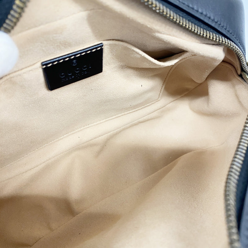 【6hf6284】グッチ ショルダーバッグ GGマーモント 447632 レザー ブラック ゴールド金具【中古】レディース
