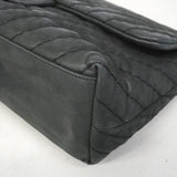 【6hf6295-k】シャネル ショルダーバッグ チェーンショルダー シェブロン スパークルレザー ブラック ゴールド金具【中古】レディース