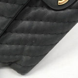 【6hf6295-k】シャネル ショルダーバッグ チェーンショルダー シェブロン スパークルレザー ブラック ゴールド金具【中古】レディース
