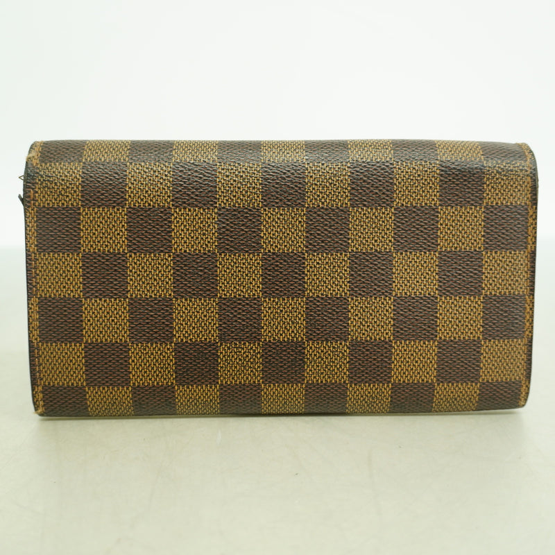 【6hf6307】ルイヴィトン 長財布 ダミエ ポルトフォイユサラ N61734 エベヌ【中古】レディース
