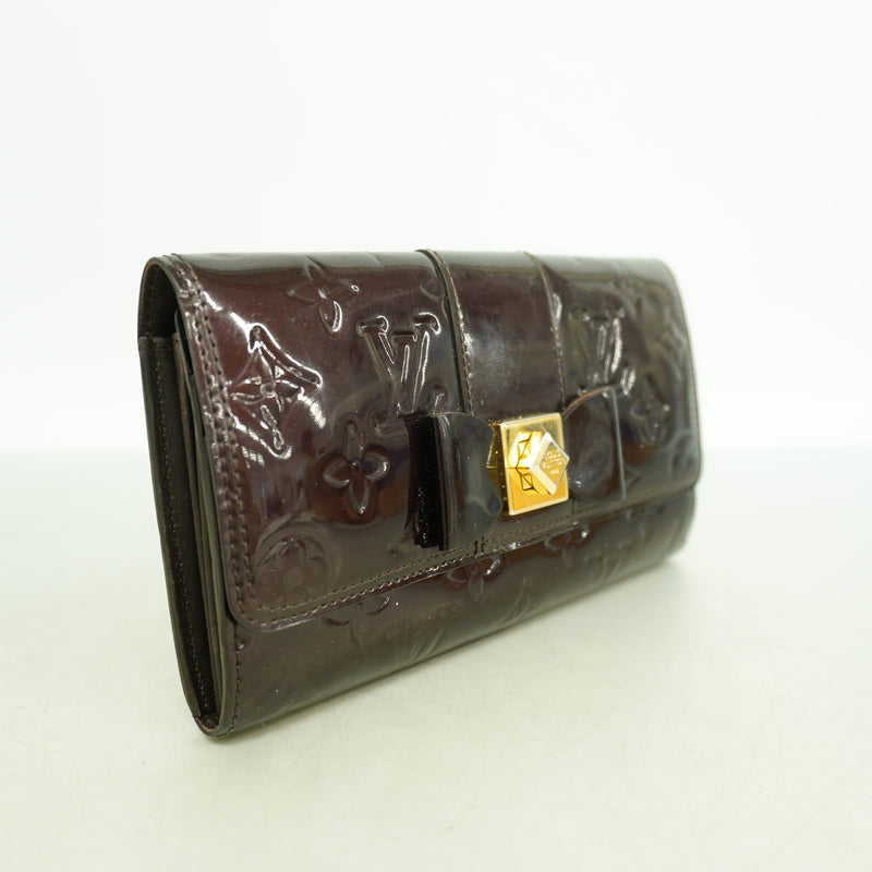 【6hf6308】ルイヴィトン 長財布 ヴェルニ ポルトフォイユサラヌー M91498 アマラント【中古】レディース