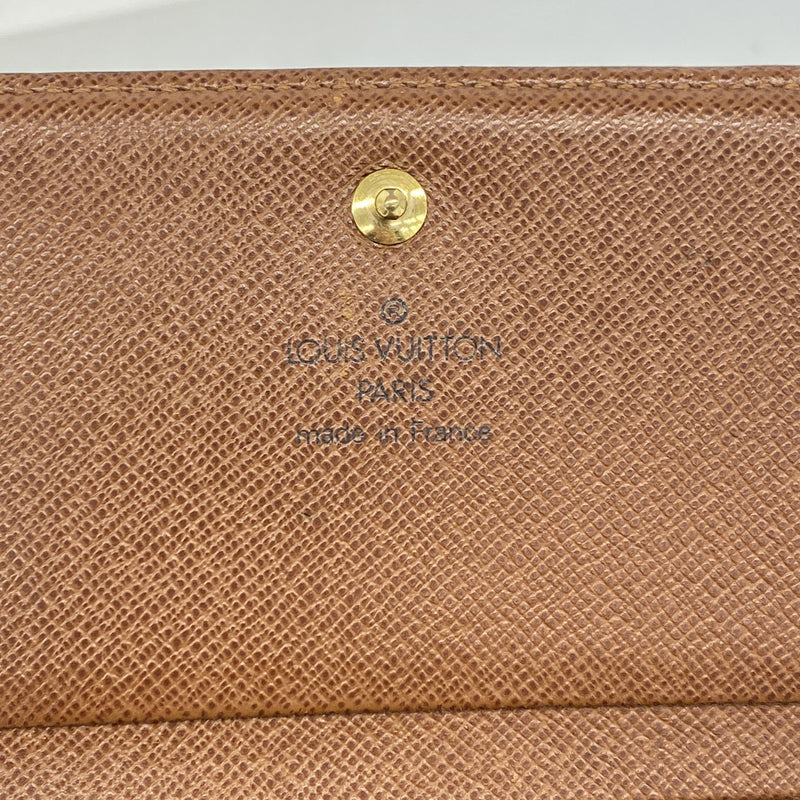 【6hf6320】ルイヴィトン 財布 モノグラム ポルトモネビエトレゾール M61730 ブラウン【中古】レディース
