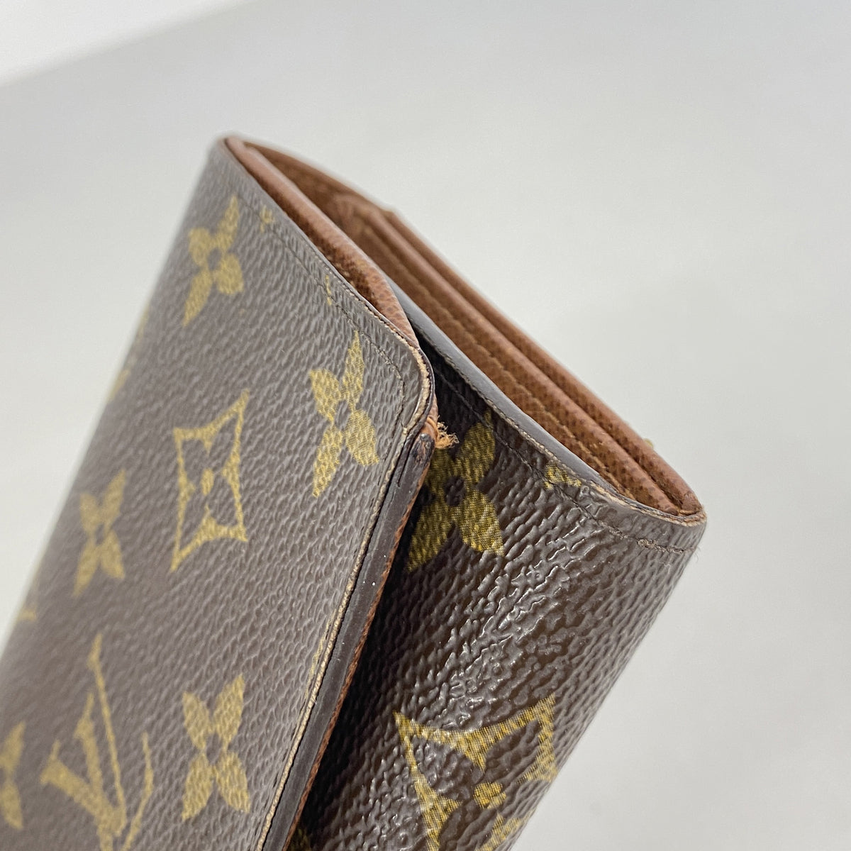 【6hf6320】ルイヴィトン 財布 モノグラム ポルトモネビエトレゾール M61730 ブラウン【中古】レディース