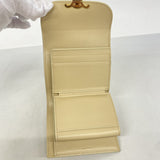 【6hf6322】セリーヌ 三つ折り財布 トリオンフ レザー ベージュ ゴールド金具【中古】レディース