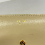 【6hf6322】セリーヌ 三つ折り財布 トリオンフ レザー ベージュ ゴールド金具【中古】レディース