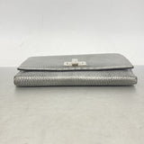 【6hf6323】フェンディ 長財布 セレリア レザー シルバー シルバー金具【中古】レディース