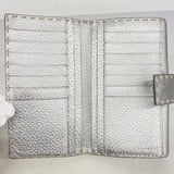 【6hf6323】フェンディ 長財布 セレリア レザー シルバー シルバー金具【中古】レディース