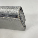 【6hf6323】フェンディ 長財布 セレリア レザー シルバー シルバー金具【中古】レディース