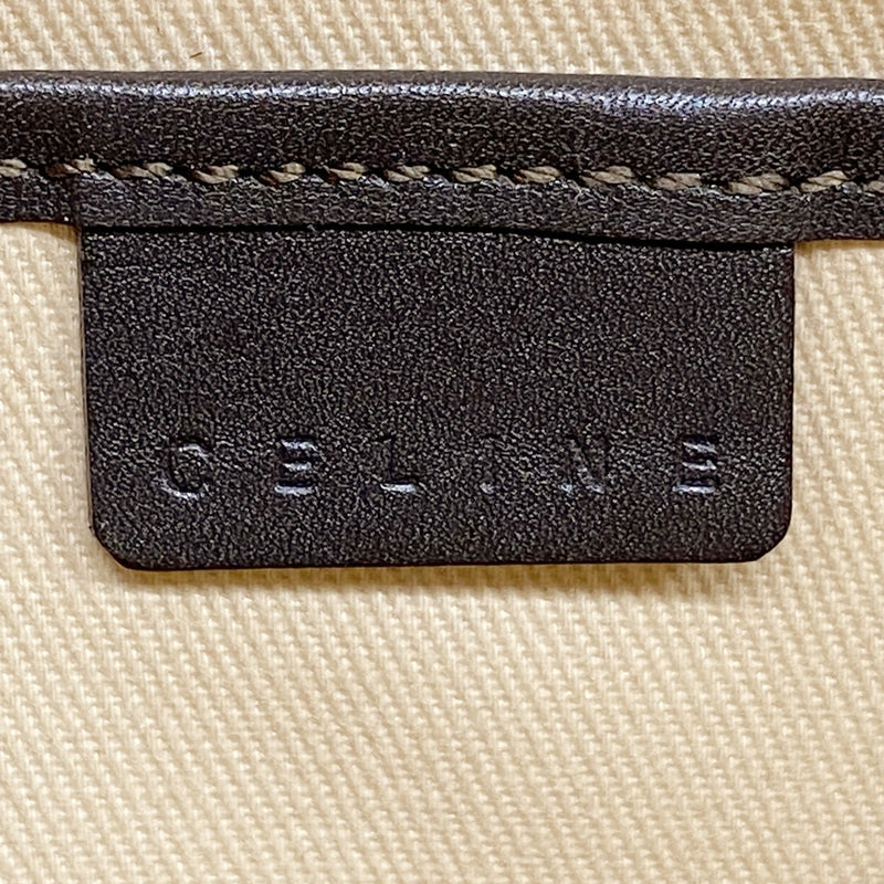 【6hf6330】セリーヌ ハンドバッグ Cマカダム キャンバス ブラウン ゴールド金具【中古】レディース