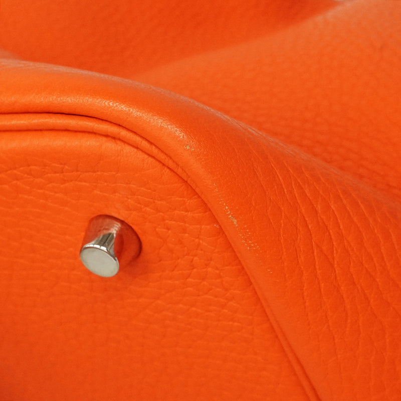 【6hf6341】エルメス ハンドバッグ ピコタンロックMM トリヨンクレマンス カプシーヌ シルバー金具 A刻印【中古】レディース