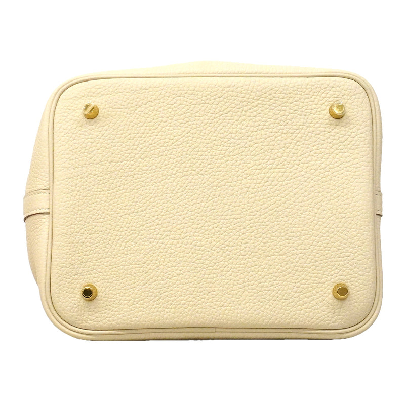 【6hf6346】エルメス ハンドバッグ ピコタンロックMM トリヨンクレマンス クレ ゴールド金具 Z刻印【中古】レディース