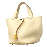【6hf6346】エルメス ハンドバッグ ピコタンロックMM トリヨンクレマンス クレ ゴールド金具 Z刻印【中古】レディース