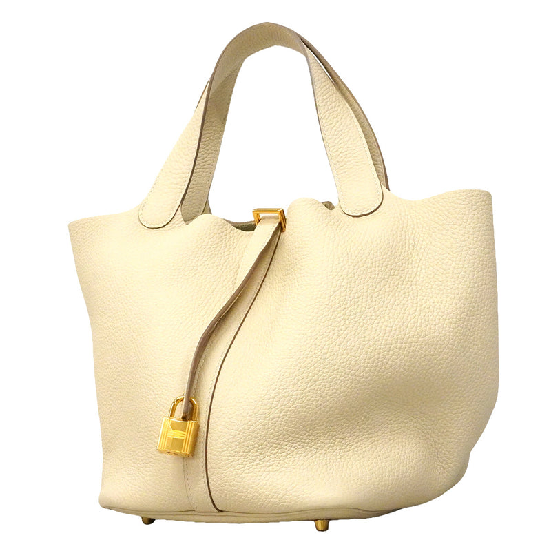 【6hf6346】エルメス ハンドバッグ ピコタンロックMM トリヨンクレマンス クレ ゴールド金具 Z刻印【中古】レディース
