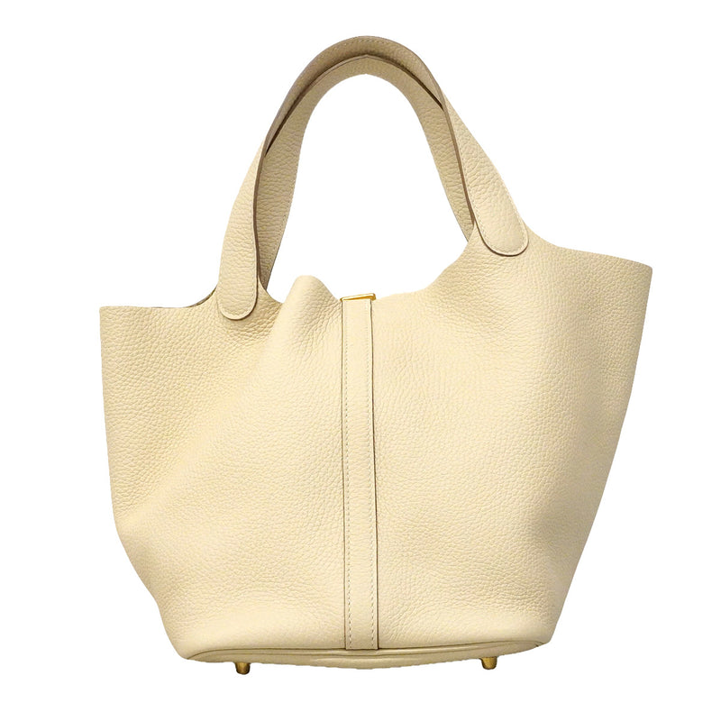 【6hf6346】エルメス ハンドバッグ ピコタンロックMM トリヨンクレマンス クレ ゴールド金具 Z刻印【中古】レディース