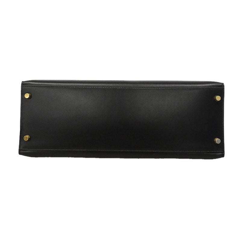 【6hf6348】エルメス ハンドバッグ ケリー35 ボックスカーフ ブラック ゴールド金具 □C刻印 2wayバッグ【中古】レディース