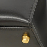 【6hf6348】エルメス ハンドバッグ ケリー35 ボックスカーフ ブラック ゴールド金具 □C刻印 2wayバッグ【中古】レディース