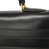 【6hf6348】エルメス ハンドバッグ ケリー35 ボックスカーフ ブラック ゴールド金具 □C刻印 2wayバッグ【中古】レディース