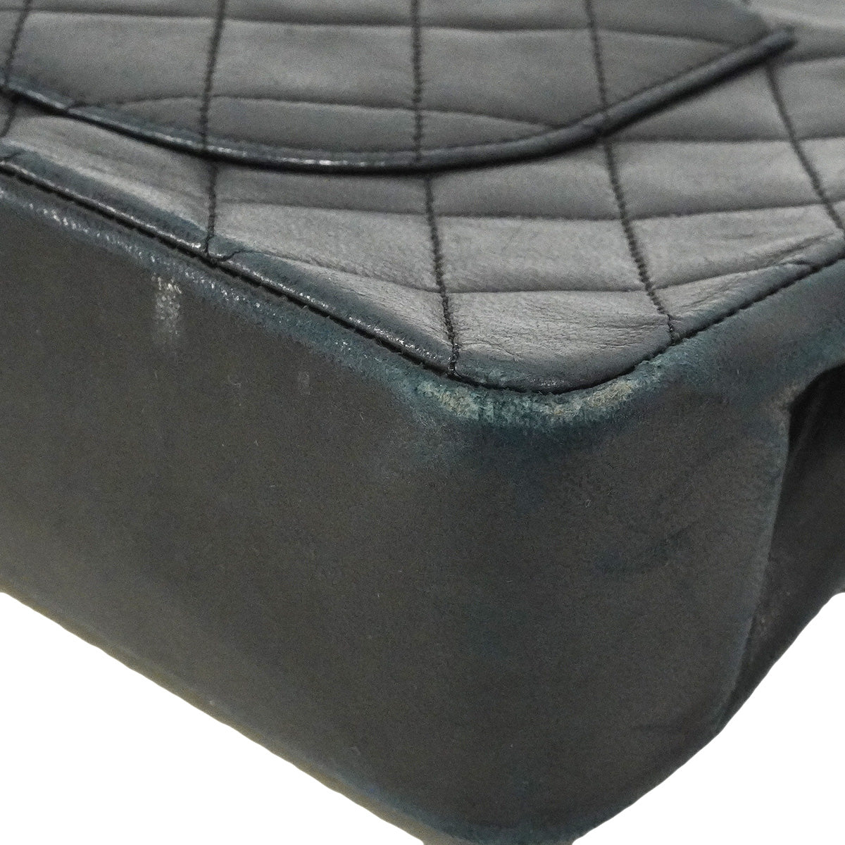 【6hf6351】シャネル ショルダーバッグ マトラッセ Wフラップ Wチェーン ラムスキン ブラック ゴールド金具【中古】レディース