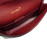 【6hf6351】シャネル ショルダーバッグ マトラッセ Wフラップ Wチェーン ラムスキン ブラック ゴールド金具【中古】レディース