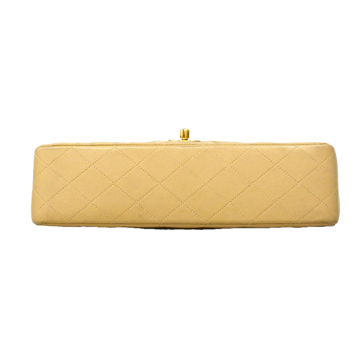 【6hf6352】シャネル ショルダーバッグ マトラッセ Wフラップ Wチェーン ラムスキン ベージュ ゴールド金具【中古】レディース