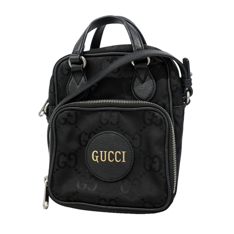 【6hf6356-k】グッチ ハンドバッグ オフザグリッド 625850 ナイロン ブラック シルバー金具 2wayバッグ【中古】レディース