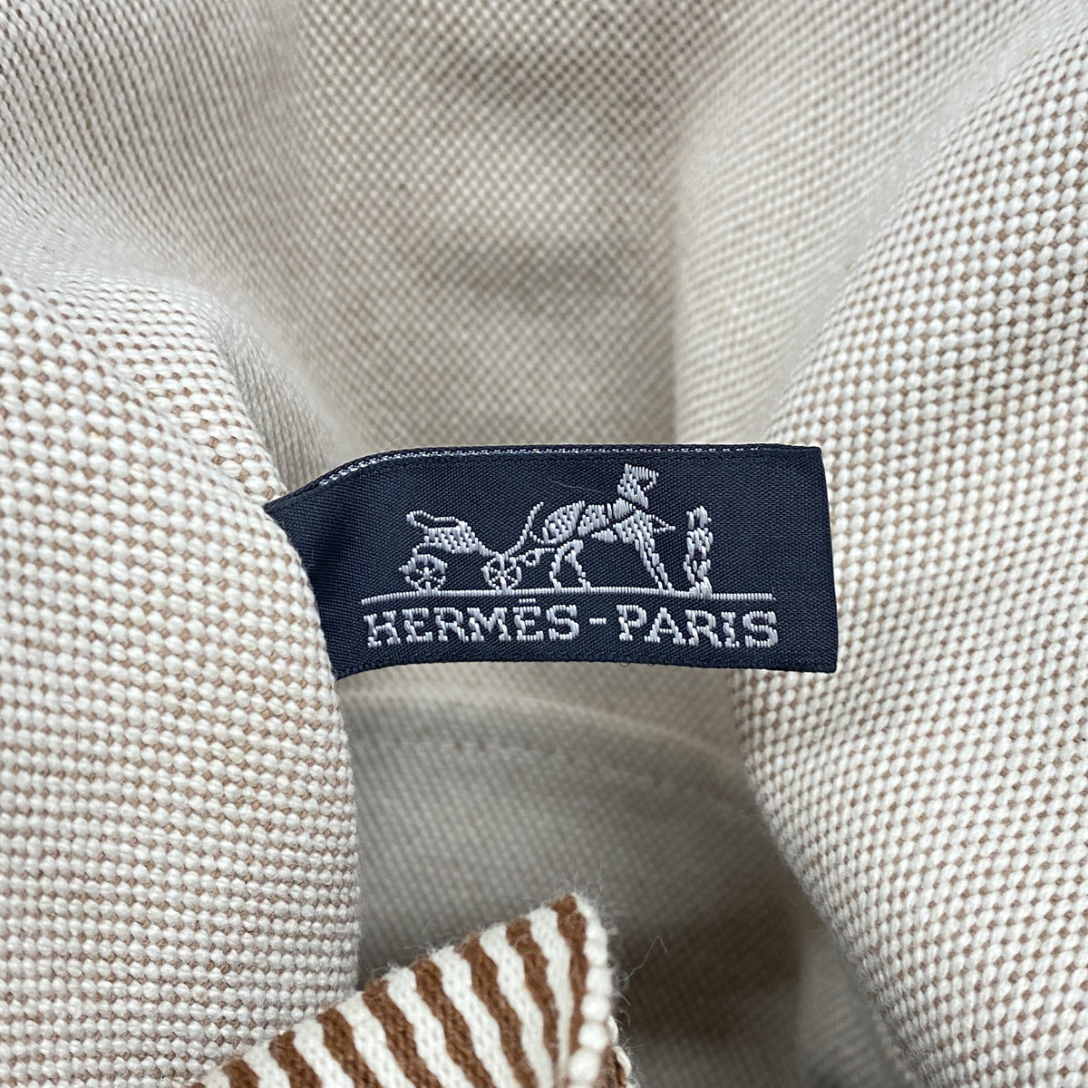 【6hf6374】エルメス トートバッグ ニューフルートゥカバス キャンバス ベージュ シルバー金具【中古】レディース