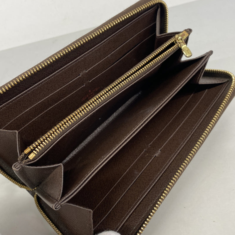 【6hf6381】ルイヴィトン 長財布 ダミエ ジッピーウォレット N60015 エベヌ【中古】レディース