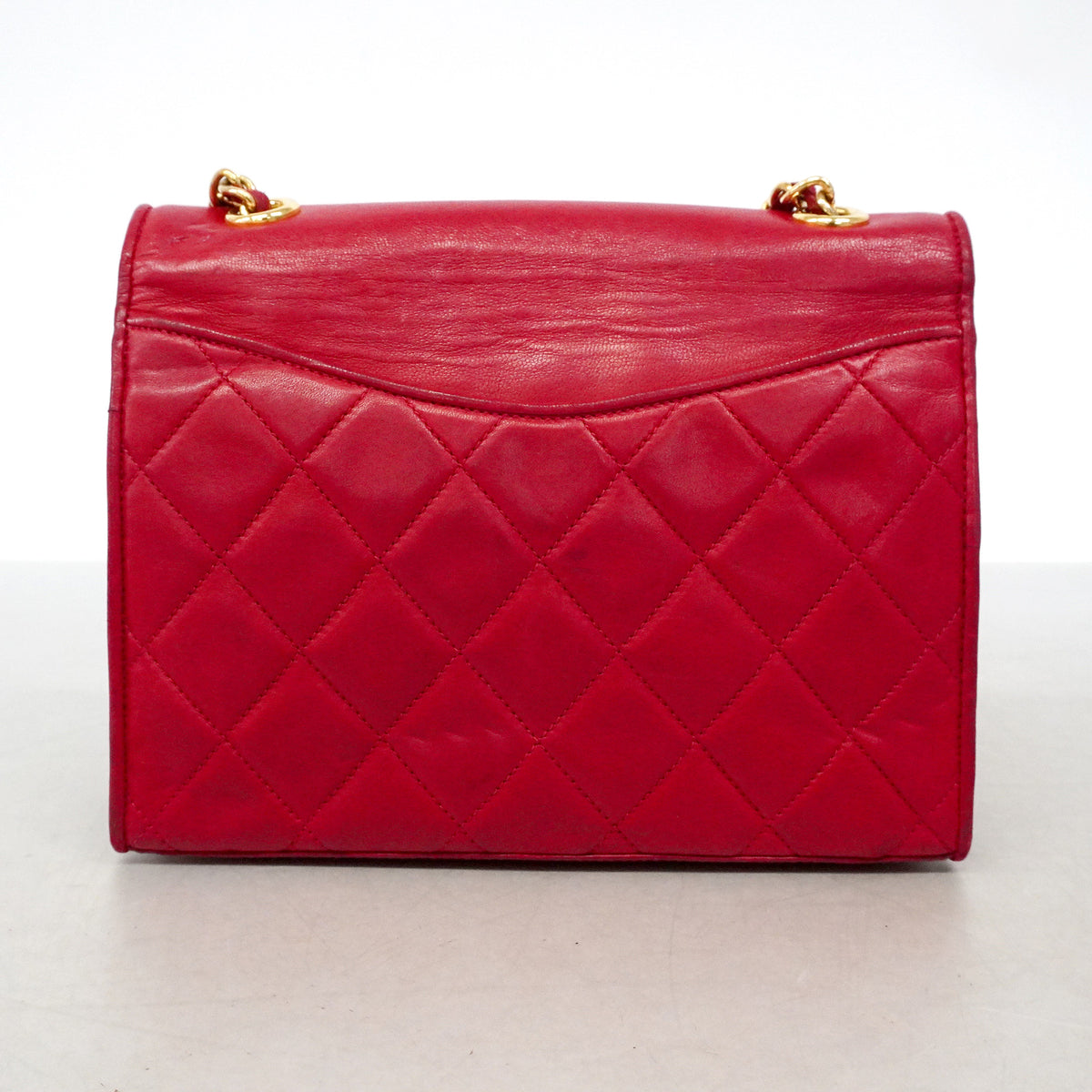 【6hf6393-k】シャネル ショルダーバッグ マトラッセ チェーンショルダー ラムスキン レッド ゴールド金具【中古】レディース