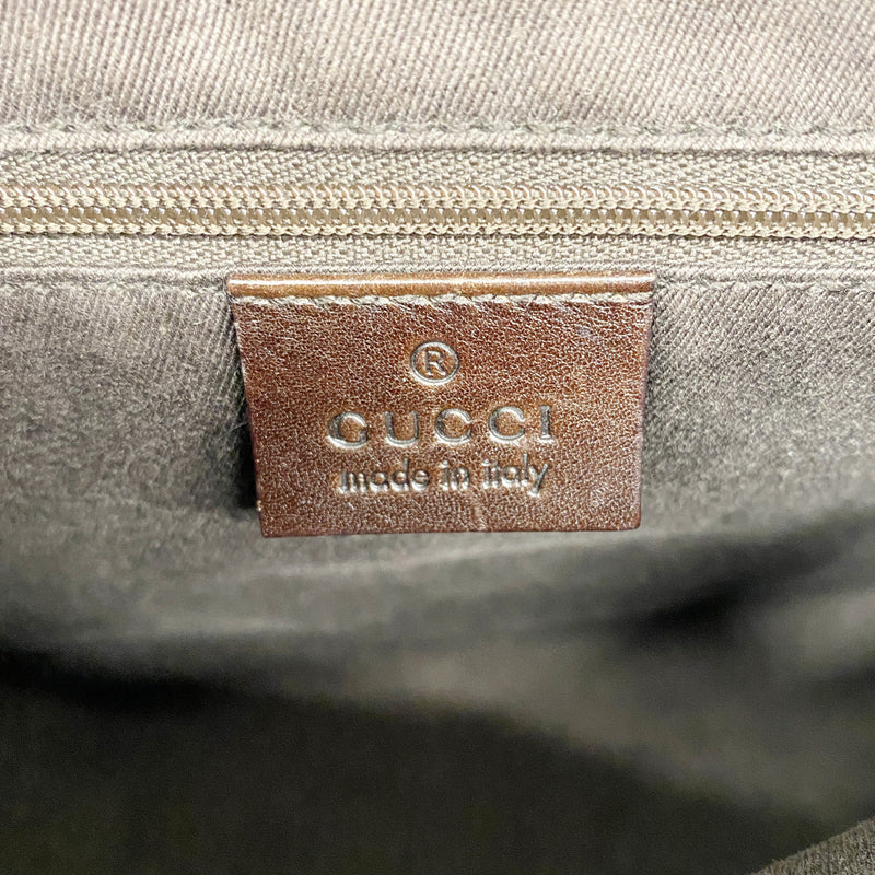 【6hf6395】グッチ ハンドバッグ 101333 デニム ブラウン シルバー金具【中古】レディース