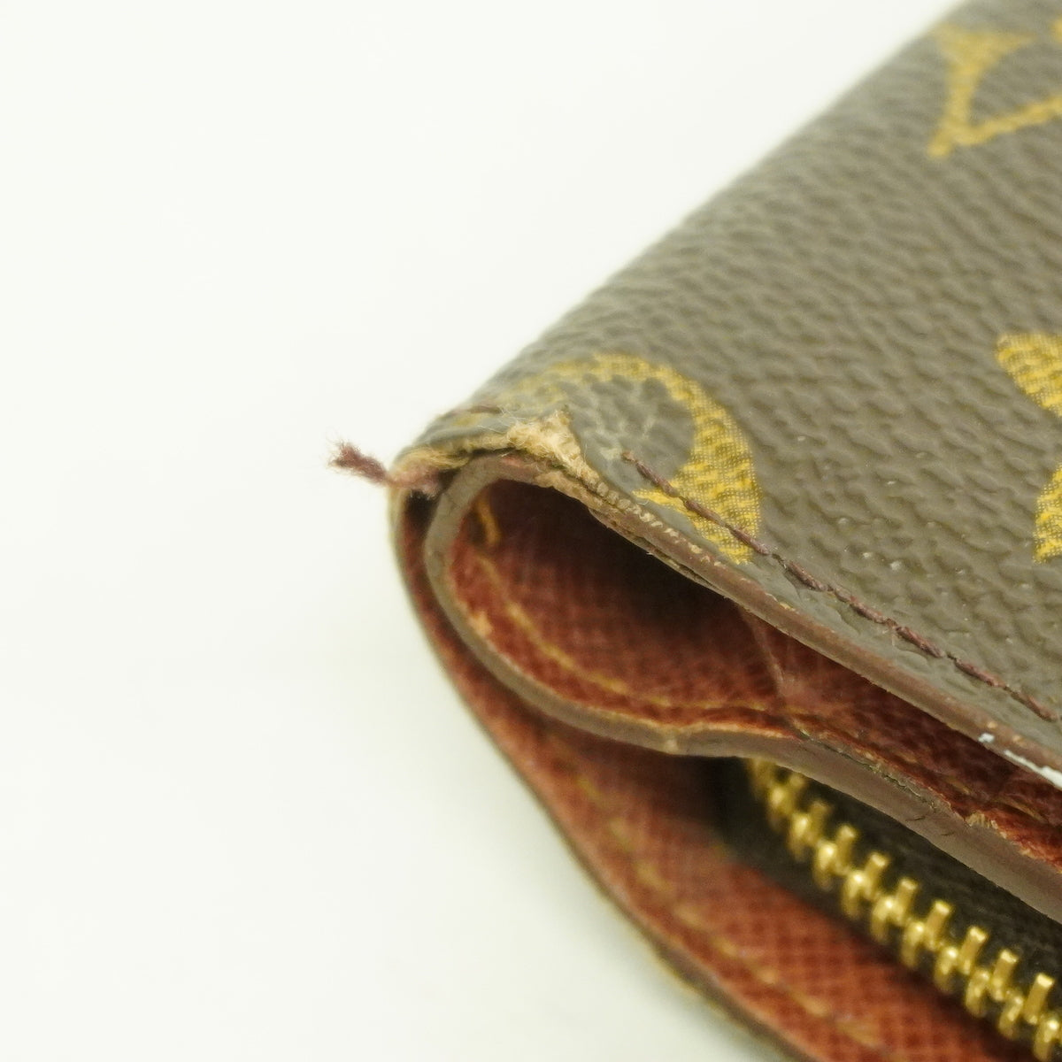 【6hf6406】ルイヴィトン 財布 モノグラム ポルトパピエジップ M61207 ブラウン【中古】レディース