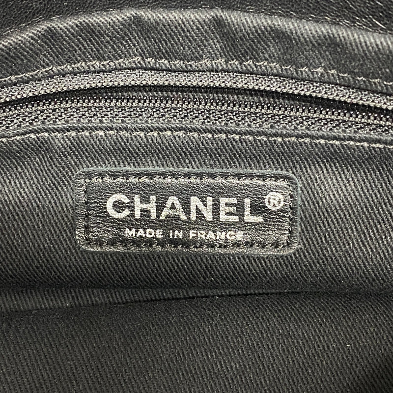 【6hf6416】シャネル ショルダーバッグ チェーンショルダー ラムスキン ブラック シルバー金具【中古】レディース
