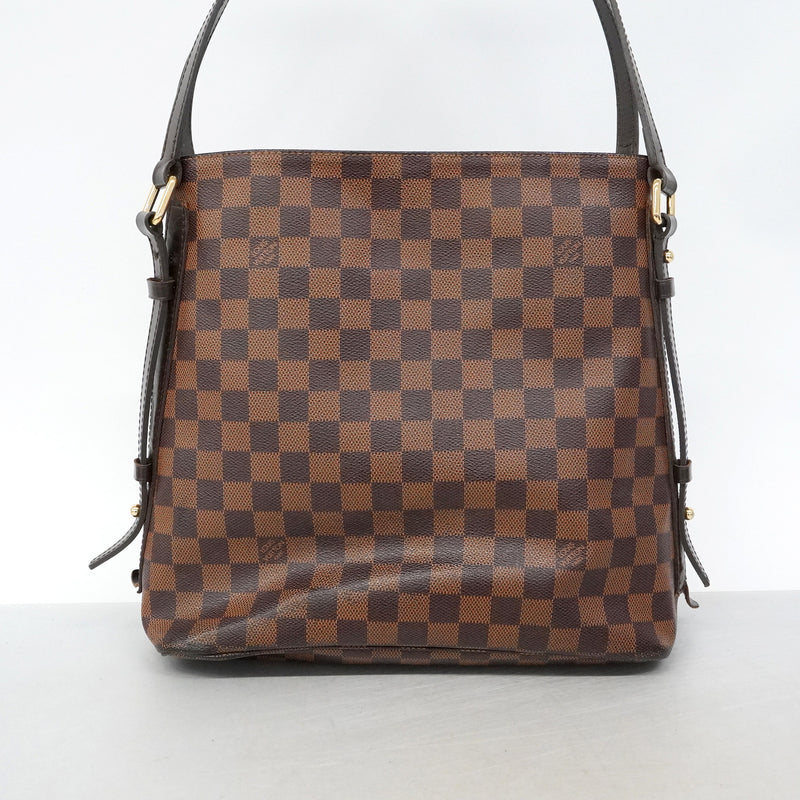 【6hf6422】ルイヴィトン トートバッグ ダミエ リヴィントン N41108 エベヌ【中古】レディース