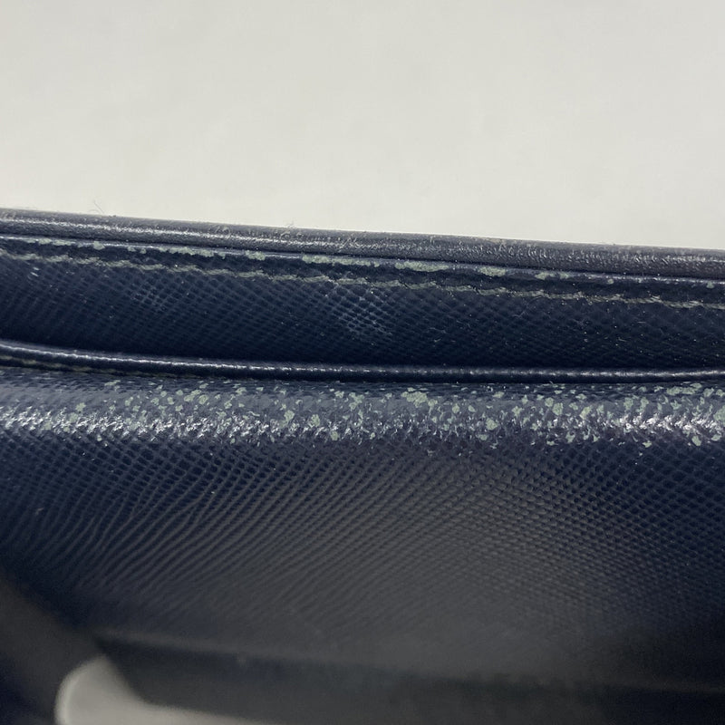 【6hf6433】ルイヴィトン 三つ折り財布 モノグラム・ミニ ポルトビエカルトクレディネ M92239 ブルー【中古】レディース