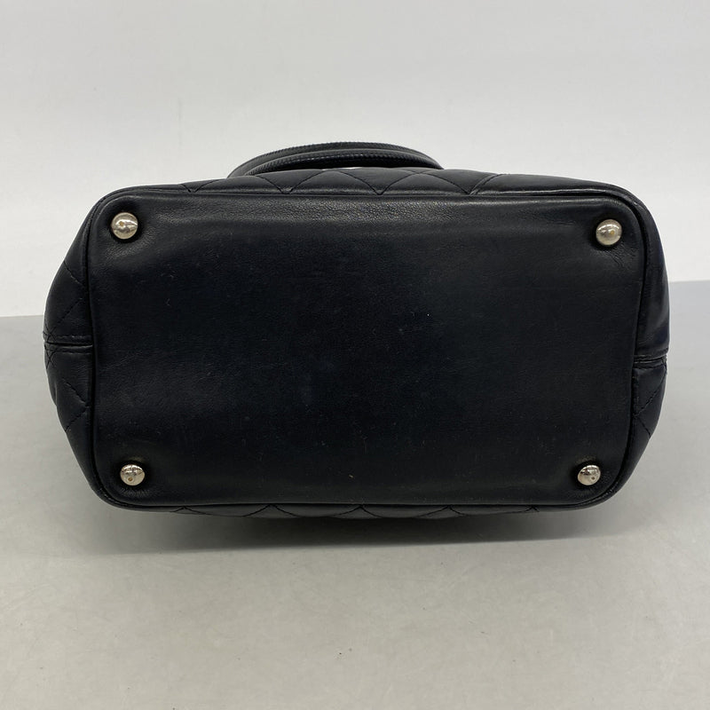【6hf6434】シャネル トートバッグ カンボン ラムスキン ブラック シルバー金具【中古】レディース