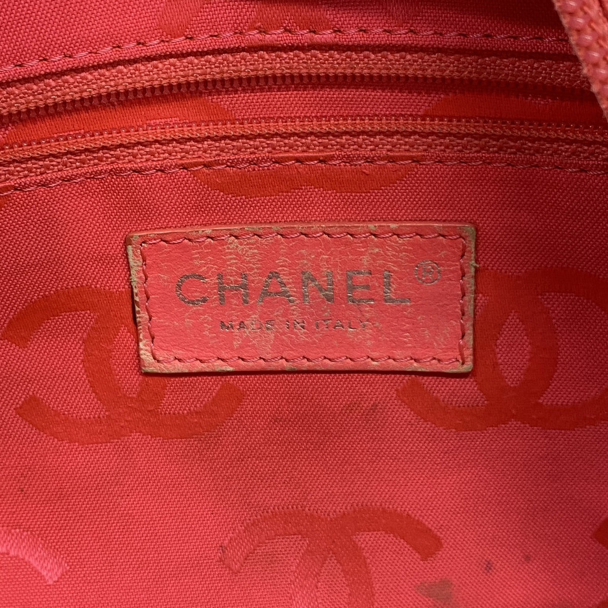 【6hf6434】シャネル トートバッグ カンボン ラムスキン ブラック シルバー金具【中古】レディース