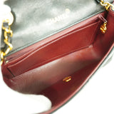 【6hf6437】シャネル ショルダーバッグ ダイアナ チェーンショルダー ラムスキン ブラック ゴールド金具【中古】レディース