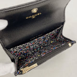 【6hf6446】シャネル コインケース マトラッセ キャビアスキン ブラック ゴールド金具【中古】レディース