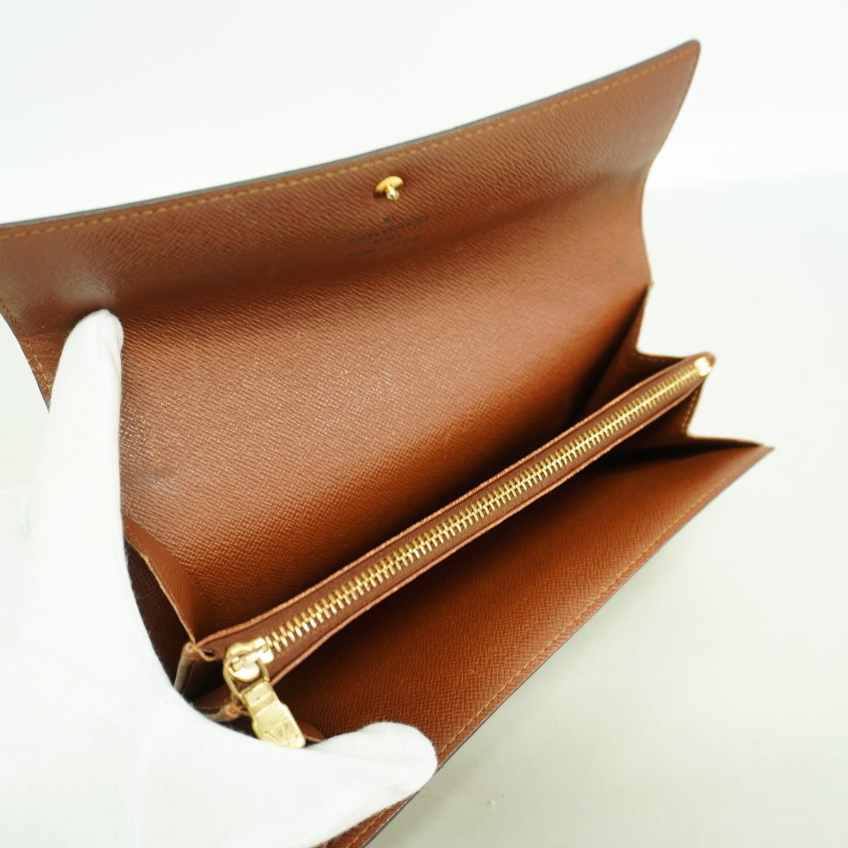 【6hf6468】ルイヴィトン 長財布 モノグラム ポルトモネクレディ M61725 ブラウン【中古】レディース