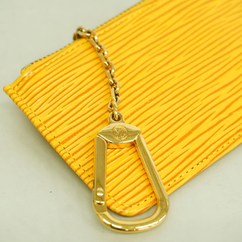 【6hf6470】ルイヴィトン コインケース エピ ポシェットクレ M63809 ジョーヌ【中古】レディース