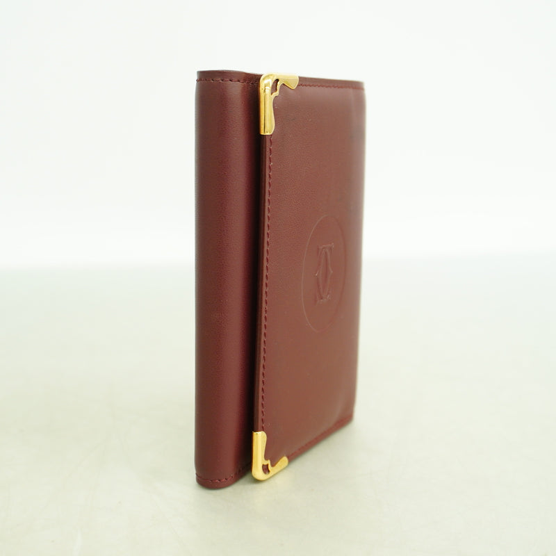 【6hf6472】カルティエ キーケース マスト レザー ボルドー ゴールド金具【中古】レディース