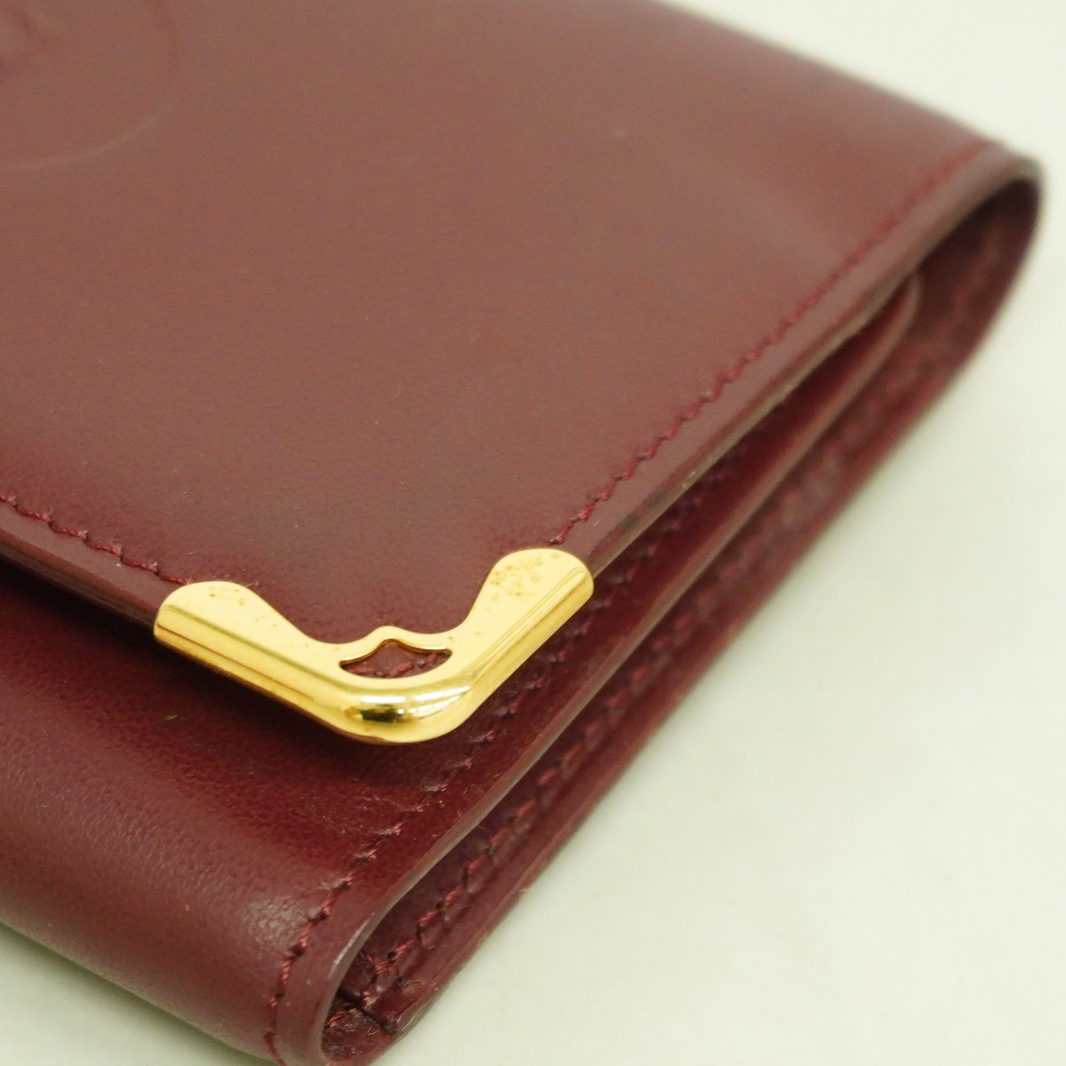 【6hf6472】カルティエ キーケース マスト レザー ボルドー ゴールド金具【中古】レディース