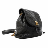 【6hf6474】シャネル リュック・デイパック マトラッセ ラムスキン ブラック ゴールド金具【中古】レディース